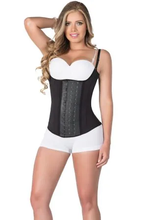 Chaleco reductor en látex con 3 filas broches para graduar nivel de compresión